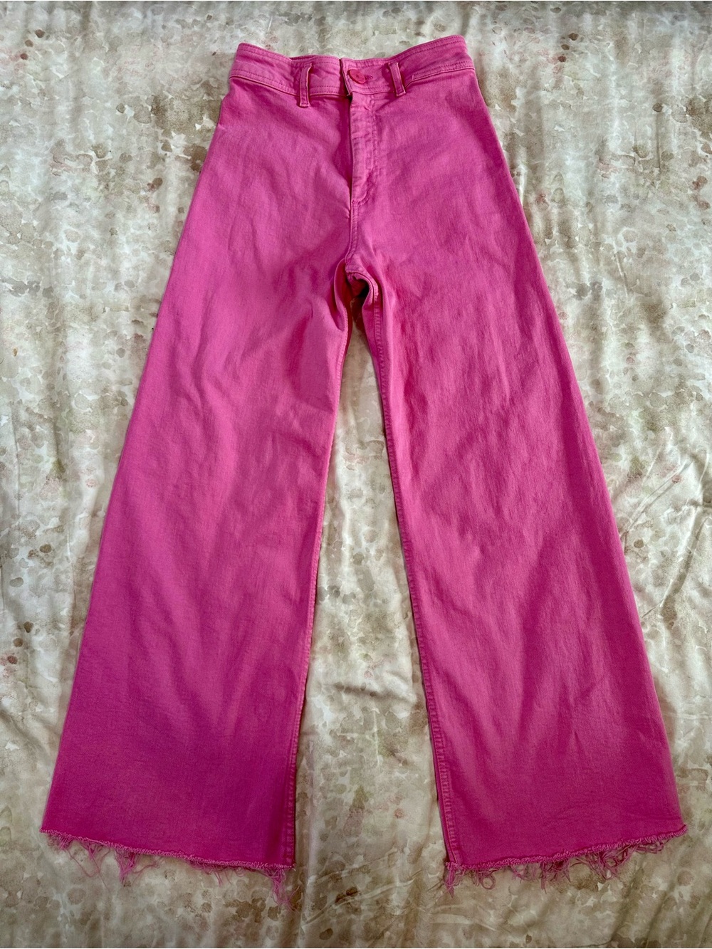 Zara Hot Pink Wide-Leg Jeans